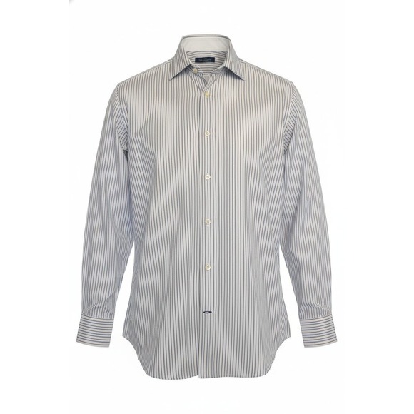 Banana Republic Other - Banana Republic Mens L 16-16.5 Fitted Button Down‎ Shirt Striped Blue Tan Cotton